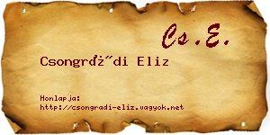 Csongrádi Eliz névjegykártya